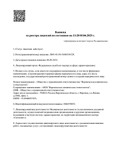 Дентика на Ленина - лицензия на осуществление медицинской деятельности